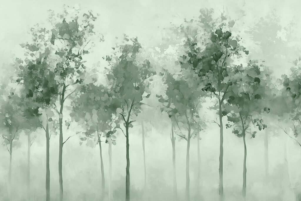 Groupe d'arbres dans le brouillard Groupe d'arbres dans le brouillard