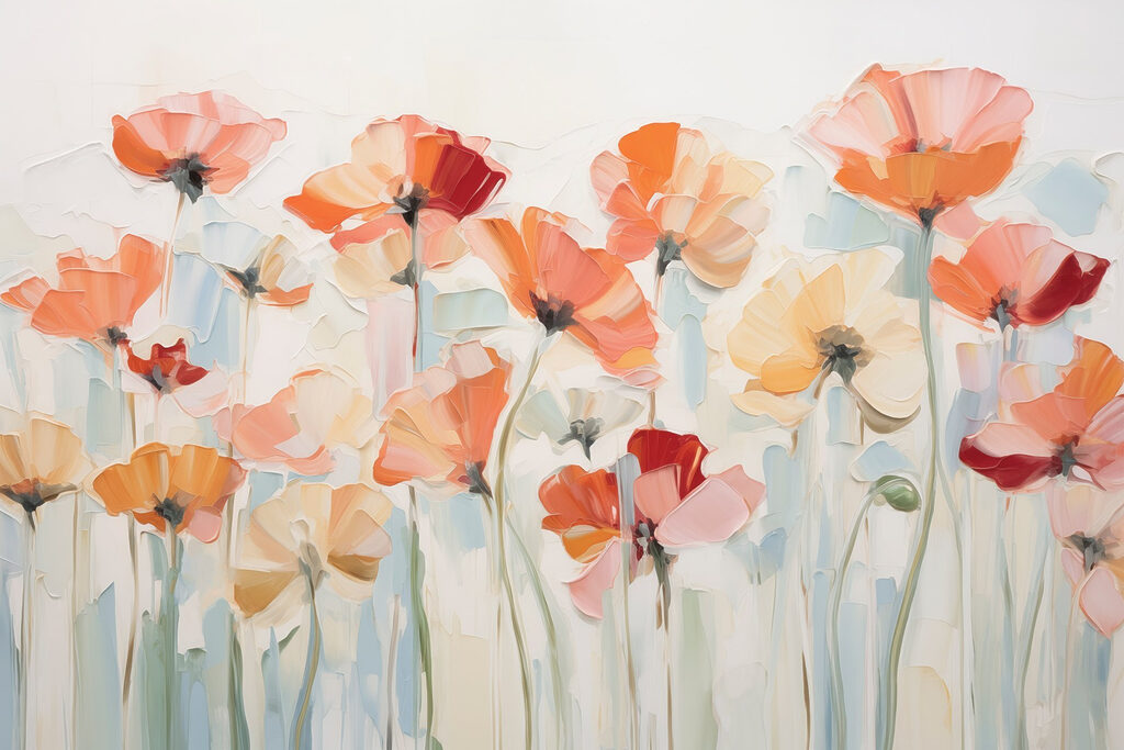 Peinture de fleurs sur fond blanc Peinture de fleurs sur fond blanc