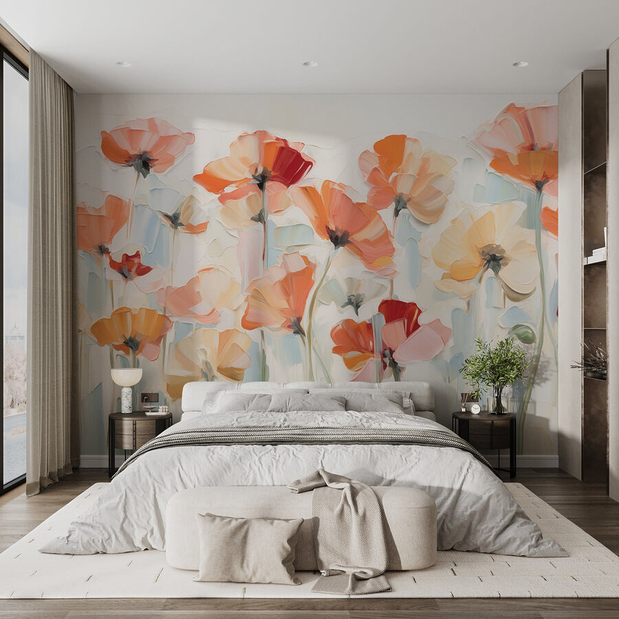 Peinture de fleurs sur fond blanc