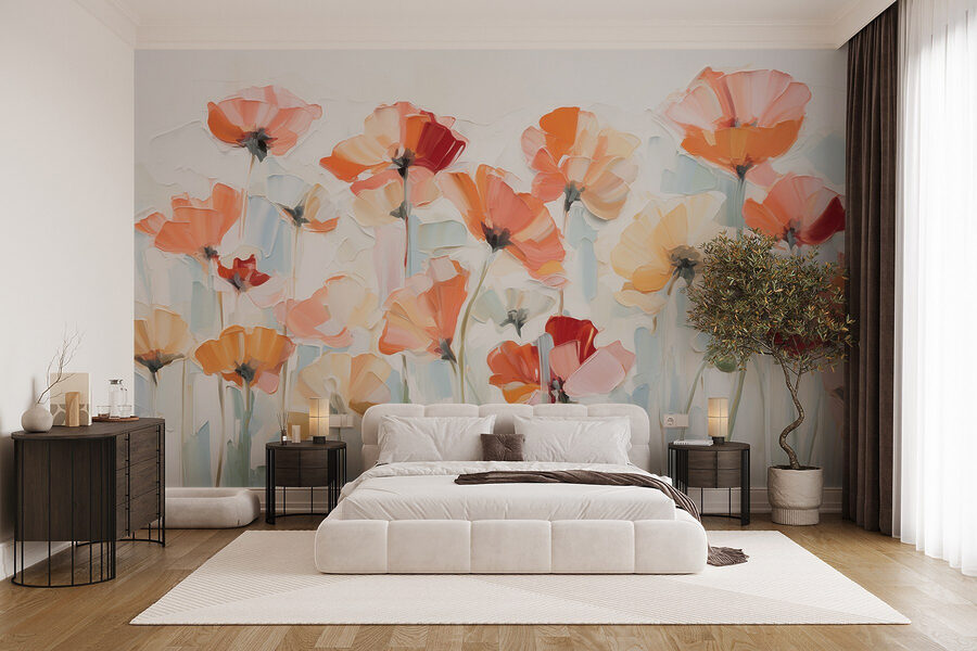 Peinture de fleurs sur fond blanc