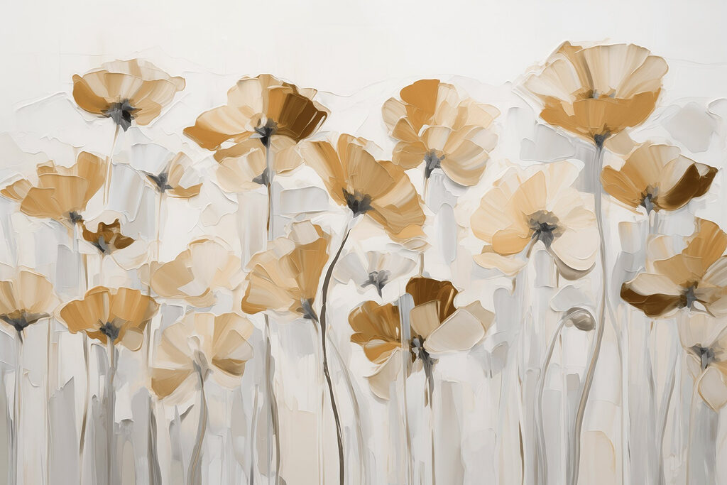 Peinture de fleurs sur fond blanc Peinture de fleurs sur fond blanc