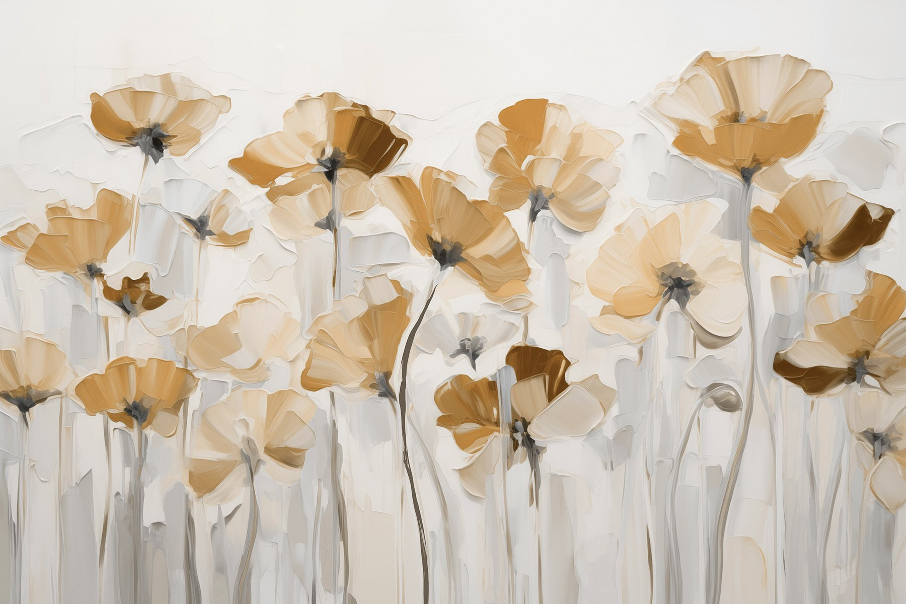 Painting of flowers on a white background Painting of flowers on a white background