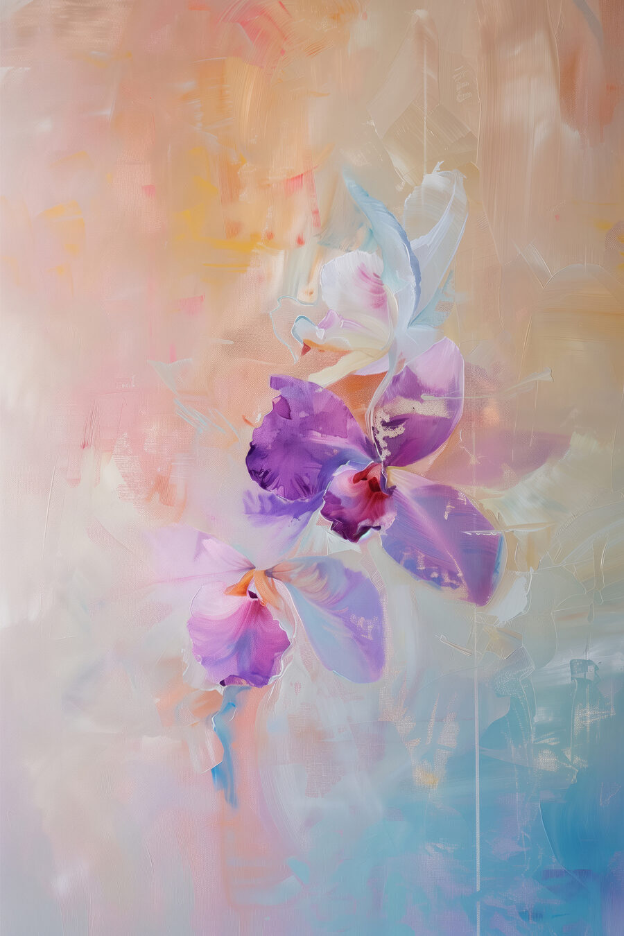 Peinture de fleurs violettes
