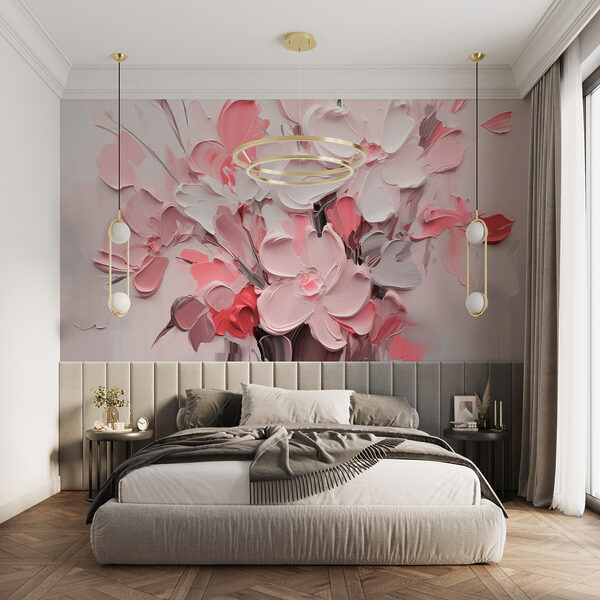 Peinture de fleurs en rose et blanc Peinture de fleurs en rose et blanc