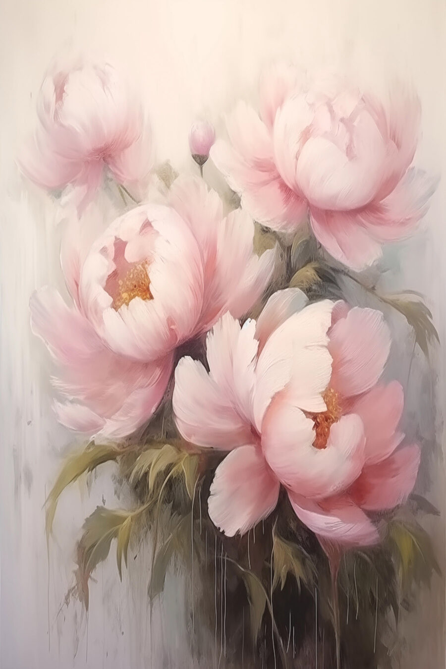 Peinture de fleurs roses