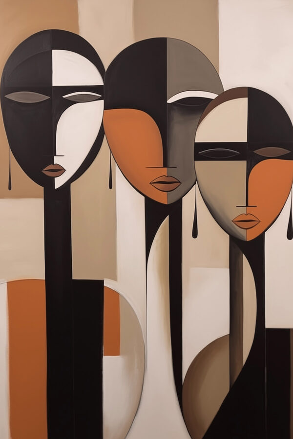 Groupe de visages de personnes peints sur un mur Groupe de visages de personnes peints sur un mur
