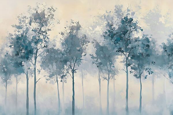 Groupe d'arbres dans le brouillard Groupe d'arbres dans le brouillard