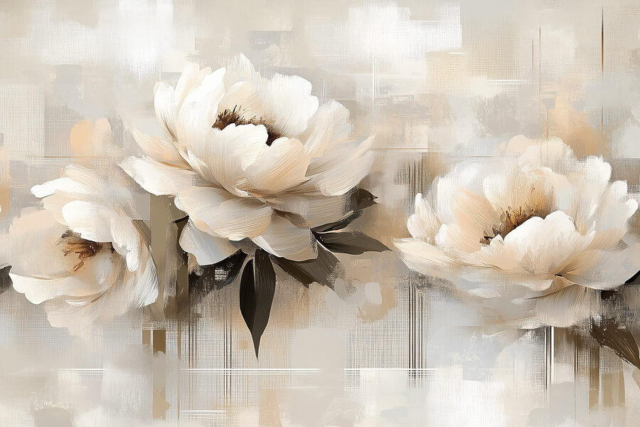 Peinture de fleurs sur fond blanc