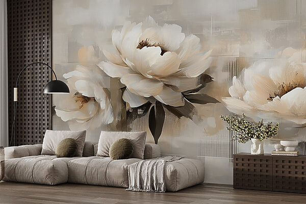 Peinture de fleurs sur fond blanc Peinture de fleurs sur fond blanc