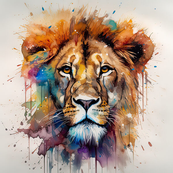 Peinture d'un visage en lion Peinture d'un visage en lion