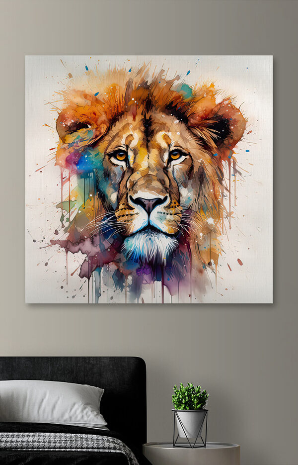 Peinture d'un visage en lion Peinture d'un visage en lion