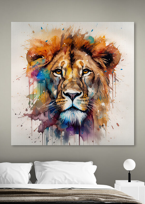 Peinture d'un visage en lion Peinture d'un visage en lion