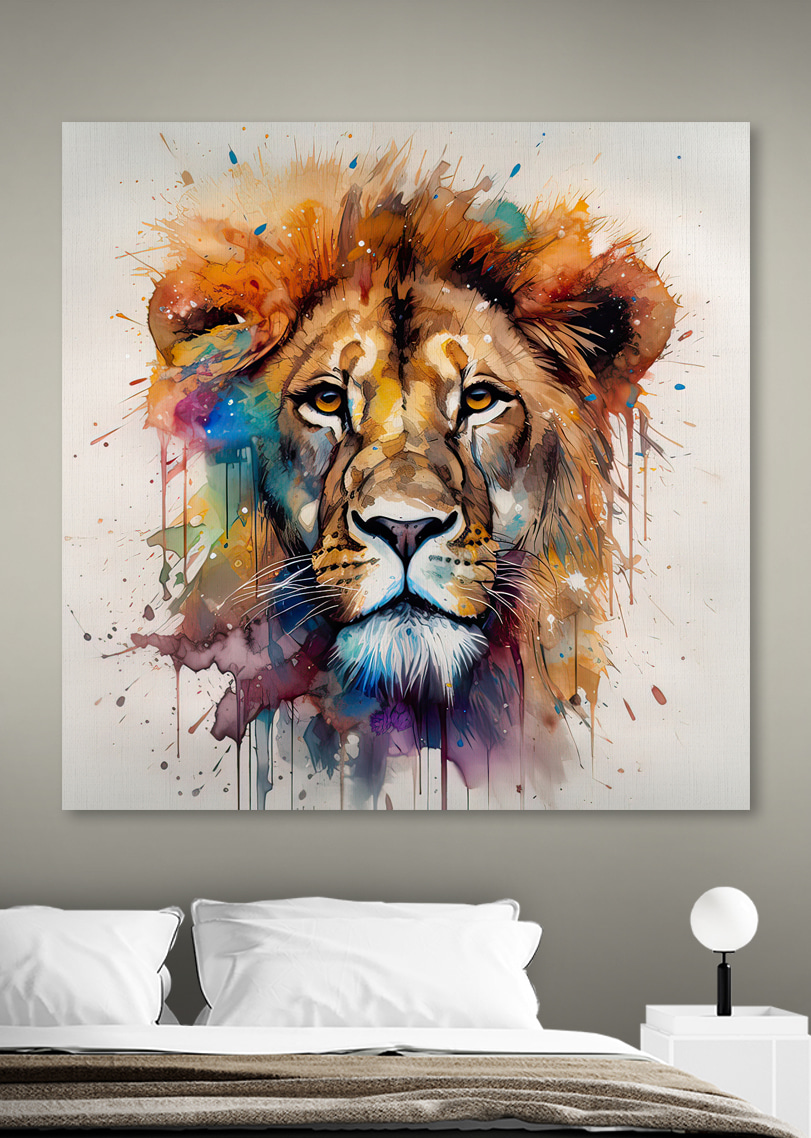 Peinture d'un visage en lion Peinture d'un visage en lion