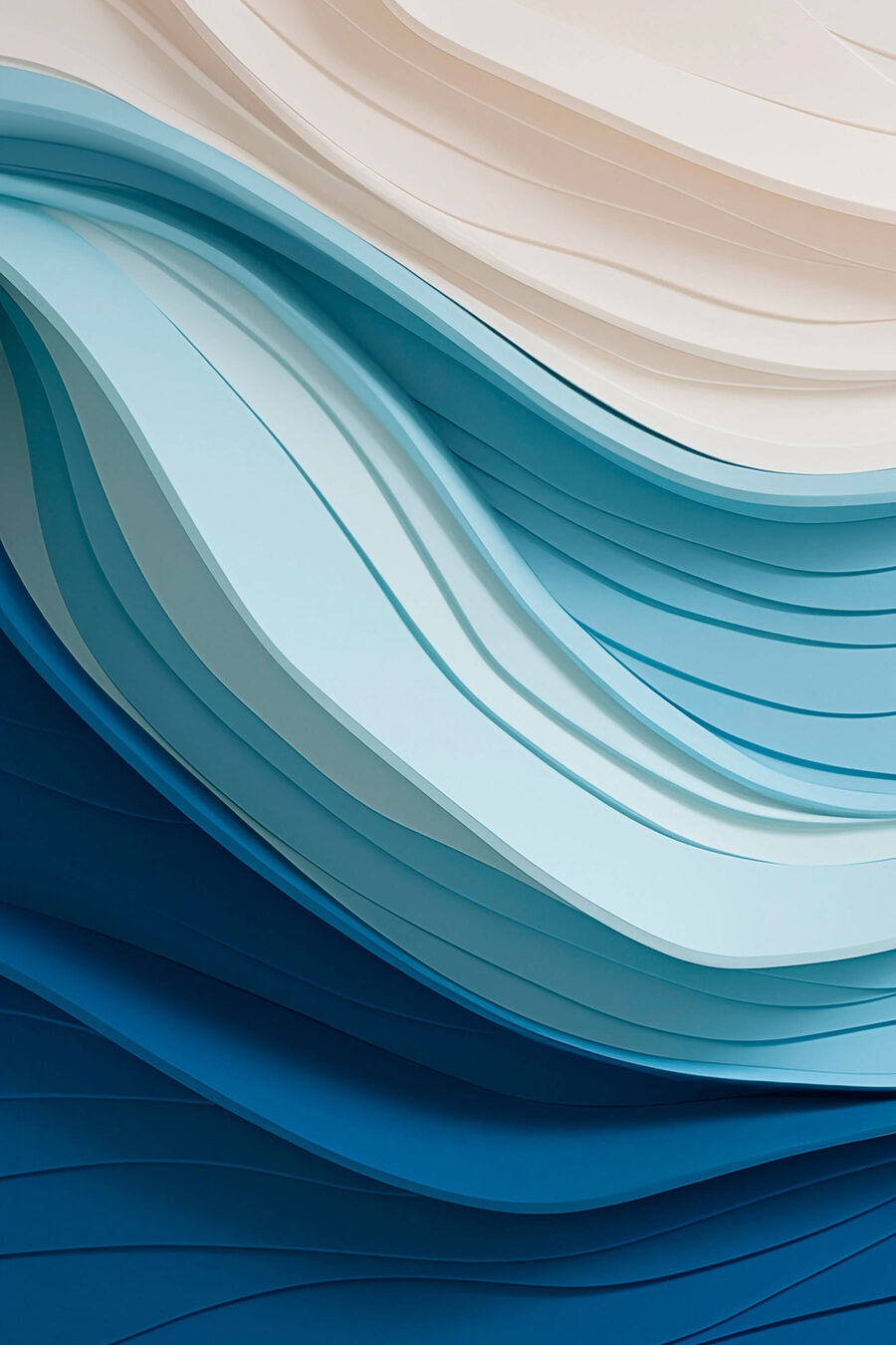 Lignes ondulées bleues et blanches