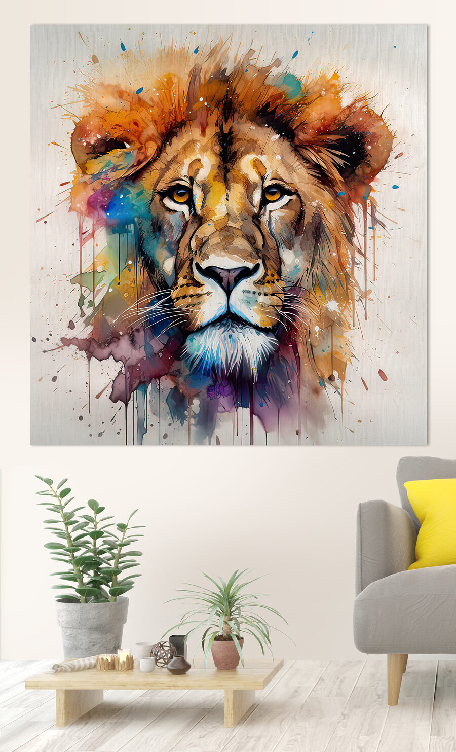 Peinture d'un visage en lion Peinture d'un visage en lion