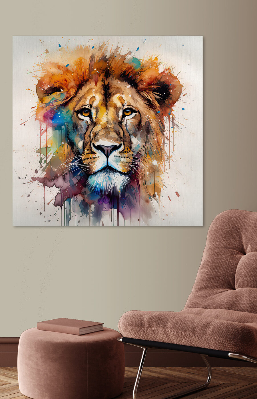 Peinture d'un visage en lion Peinture d'un visage en lion
