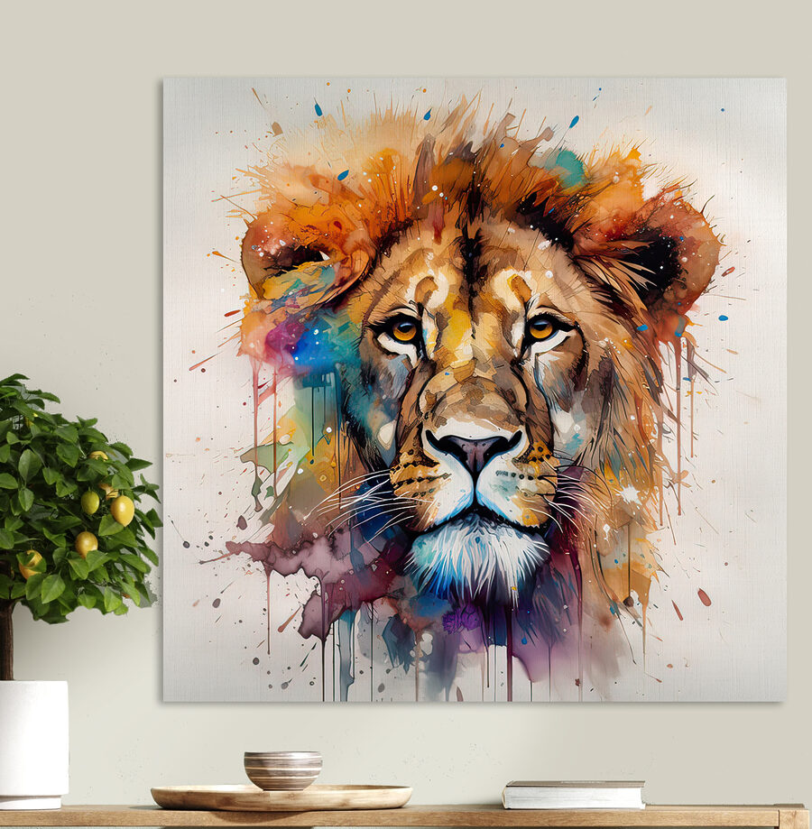 Peinture d'un visage en lion Peinture d'un visage en lion