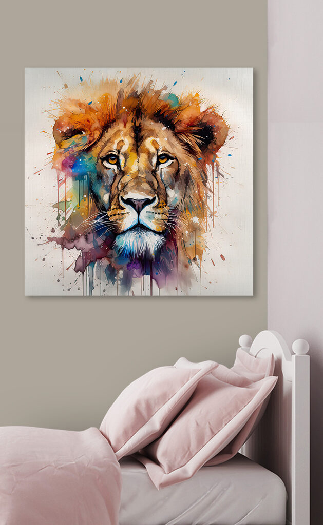 Lion painting of a face