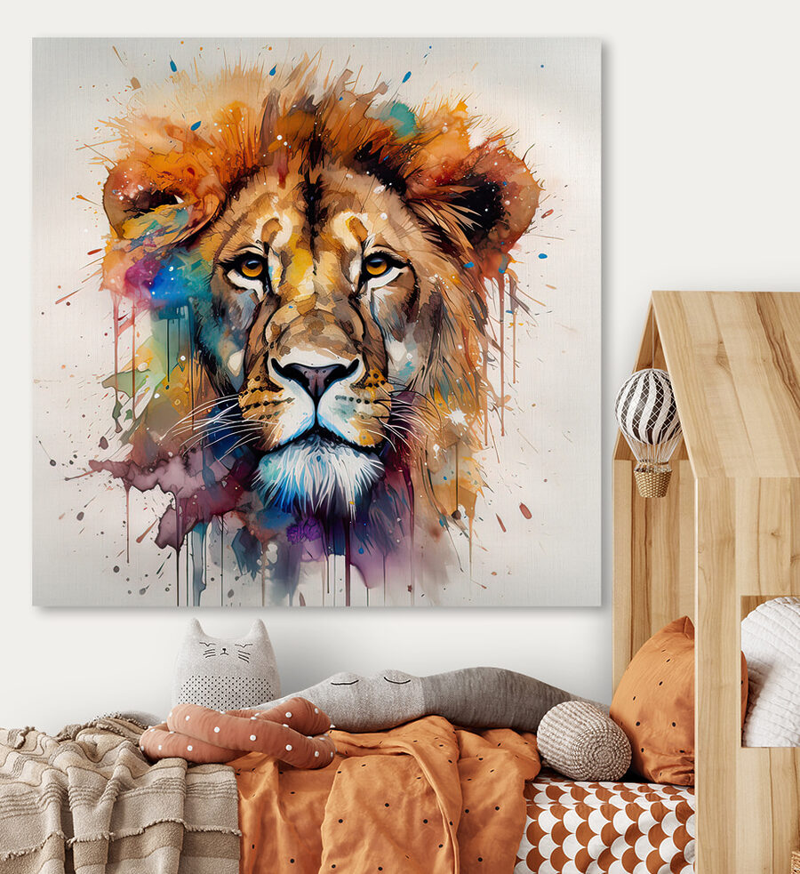 Peinture d'un visage en lion Peinture d'un visage en lion