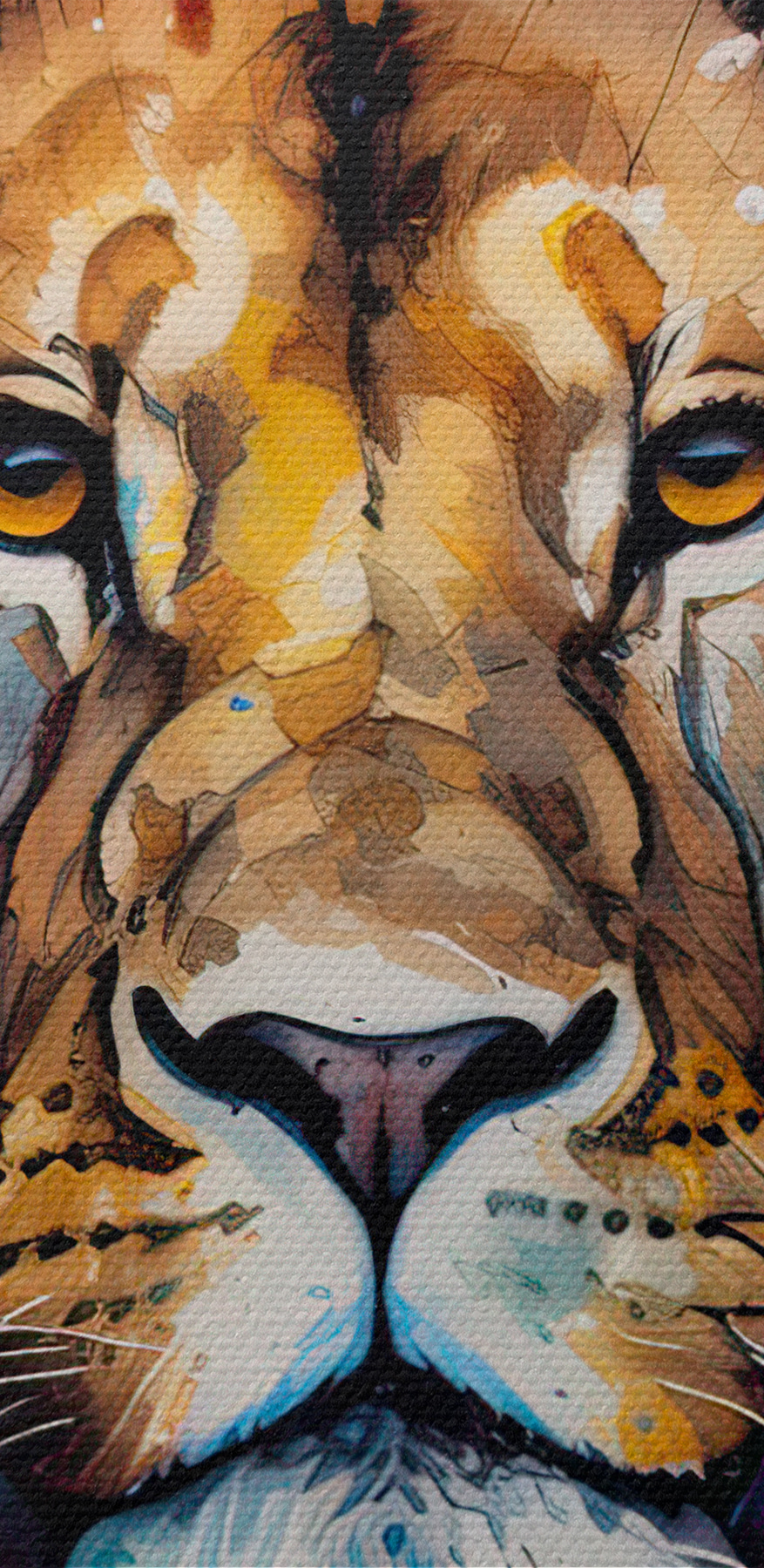 Peinture d'un visage en lion Peinture d'un visage en lion