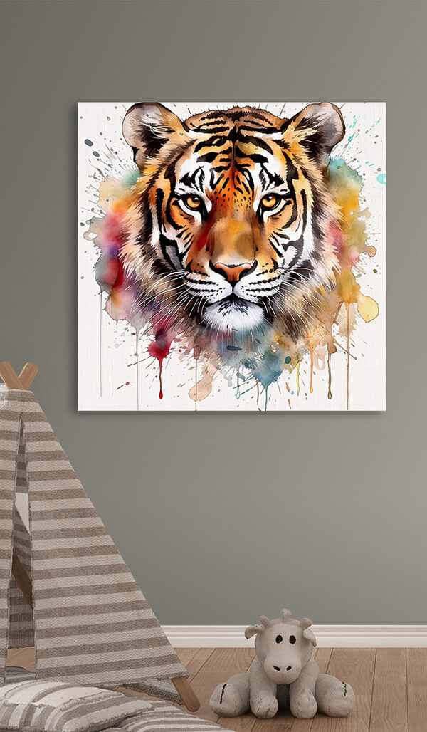 Tigre avec des éclaboussures colorées Tigre avec des éclaboussures colorées