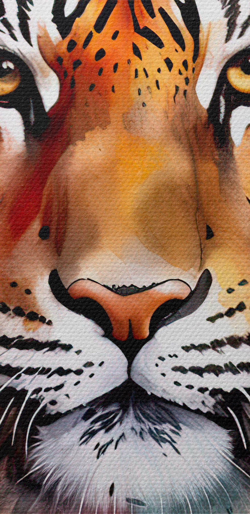 Tigre avec des éclaboussures colorées