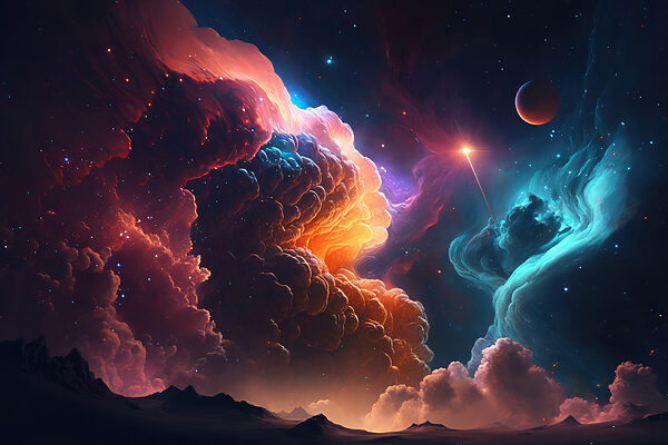 Nuages et étoiles colorés Nuages et étoiles colorés
