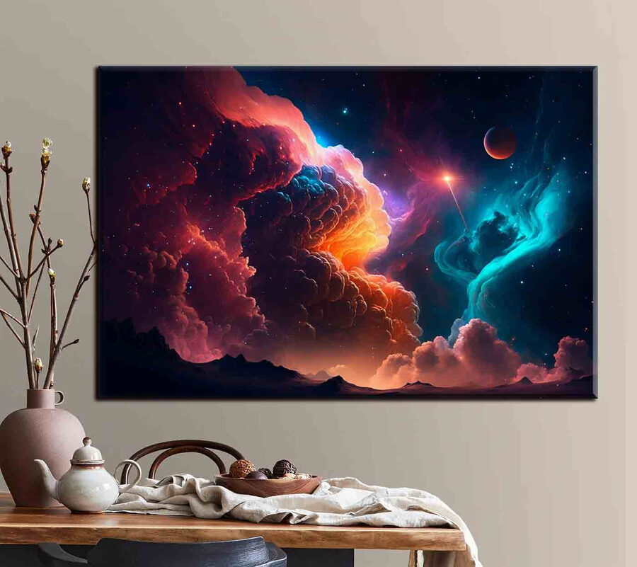 Nuages et étoiles colorés