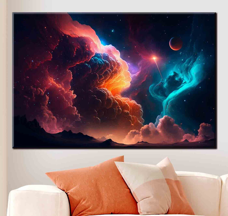 Nuages et étoiles colorés