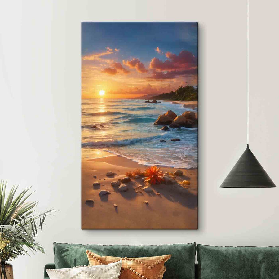 Coucher de soleil sur une plage