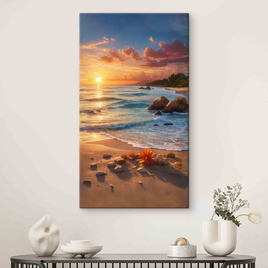 Coucher de soleil sur une plage
