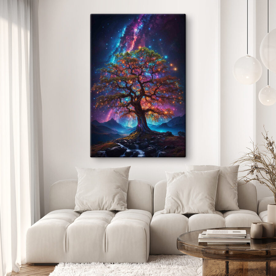 Arbre avec des lumières colorées