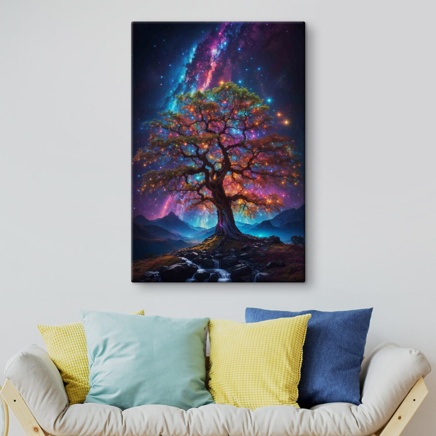 Arbre avec des lumières colorées