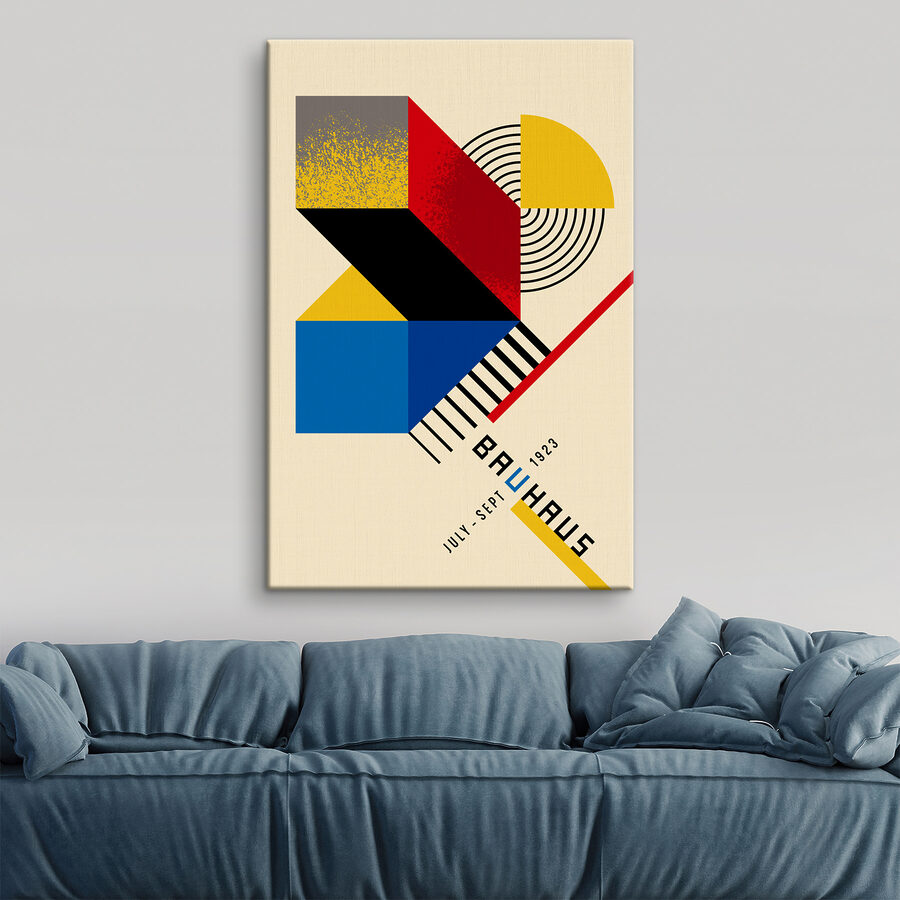 Motif géométrique coloré avec du noir, du rouge et du jaune