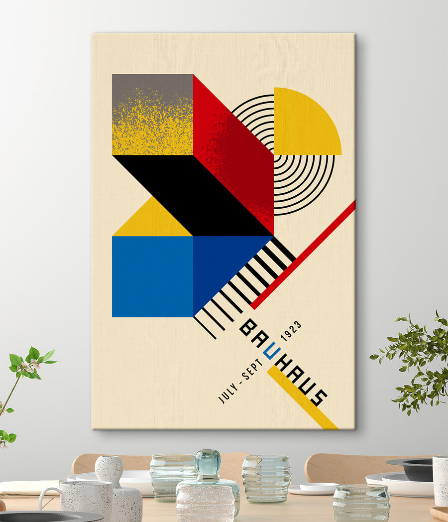 Motif géométrique coloré avec du noir, du rouge et du jaune