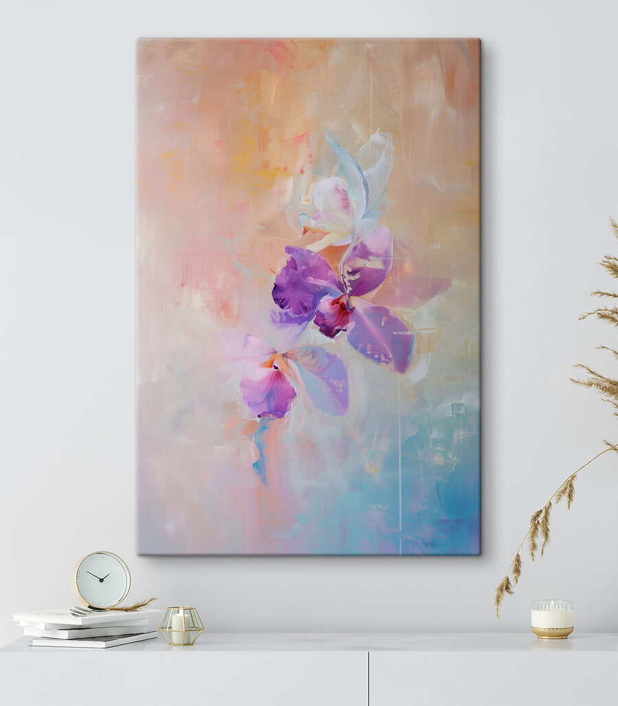 Peinture de fleurs violettes