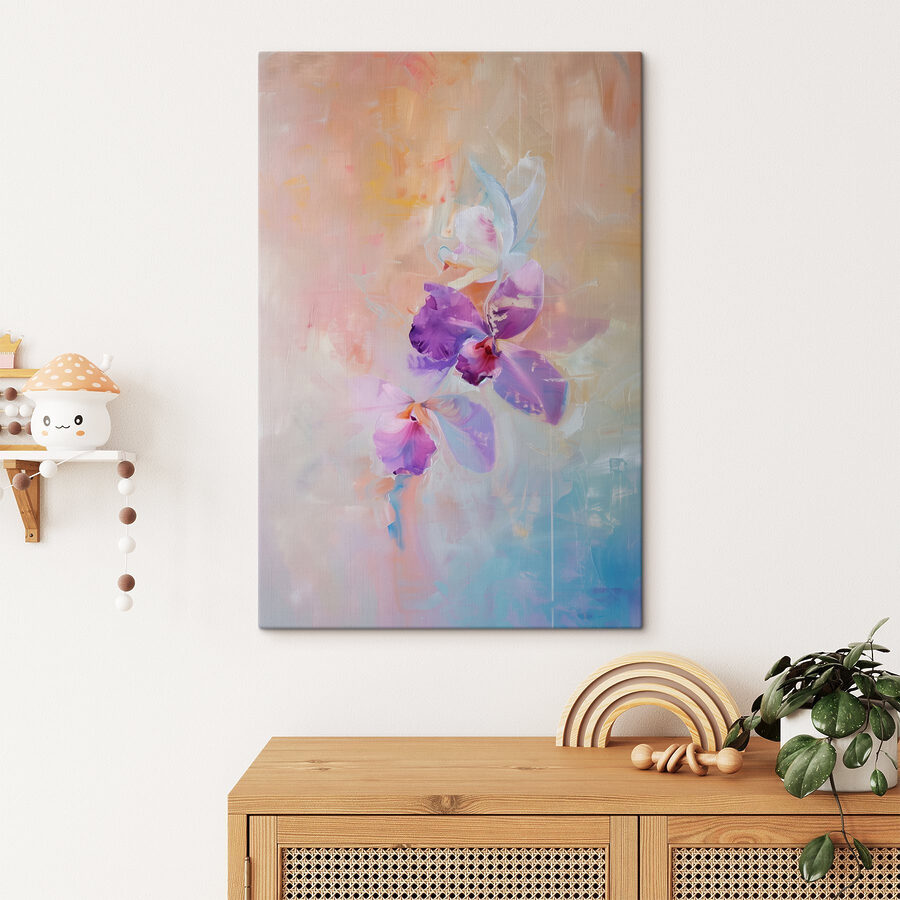 Peinture de fleurs violettes