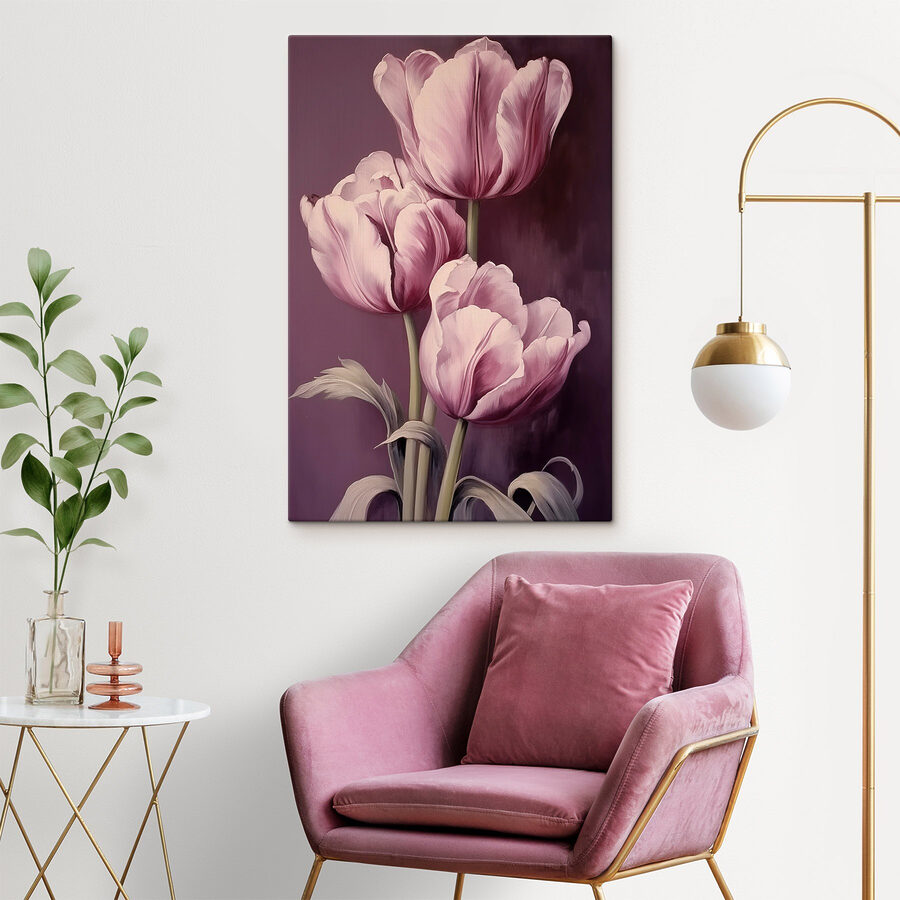 Peinture de tulipes roses