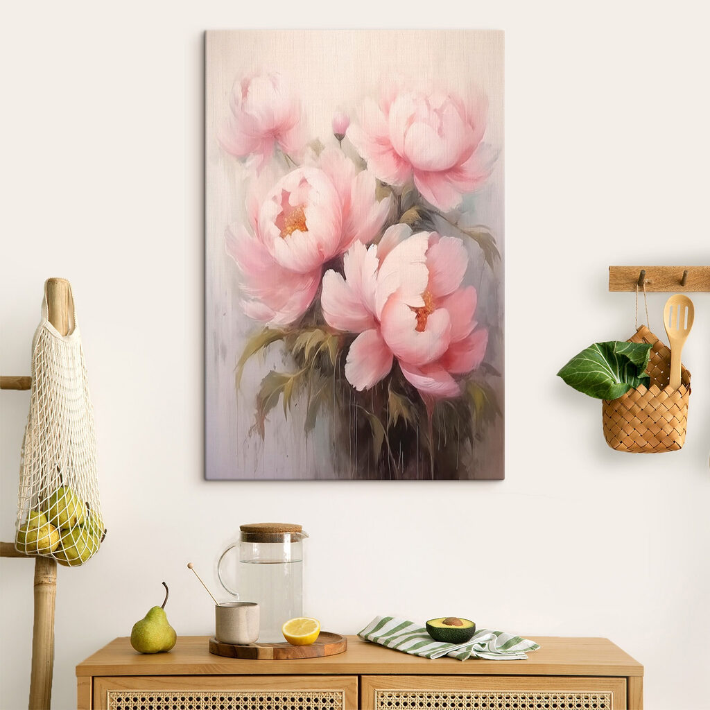 Painting of pink flowers Painting of pink flowers