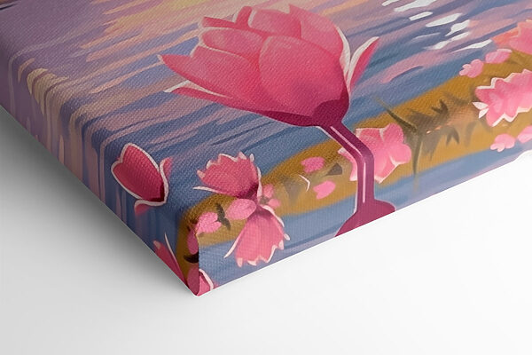 Fleurs roses au bord d'un lac Fleurs roses au bord d'un lac