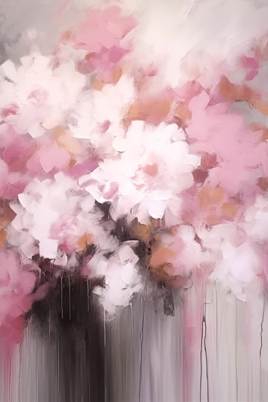 Peinture de fleurs roses