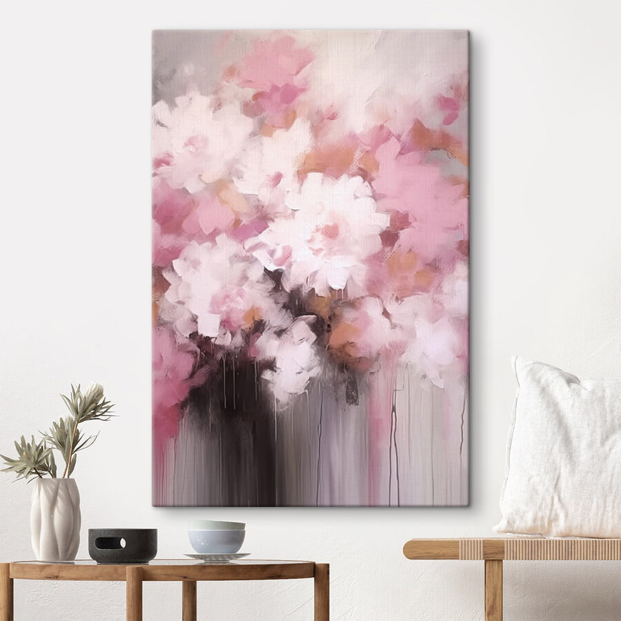 Peinture de fleurs roses
