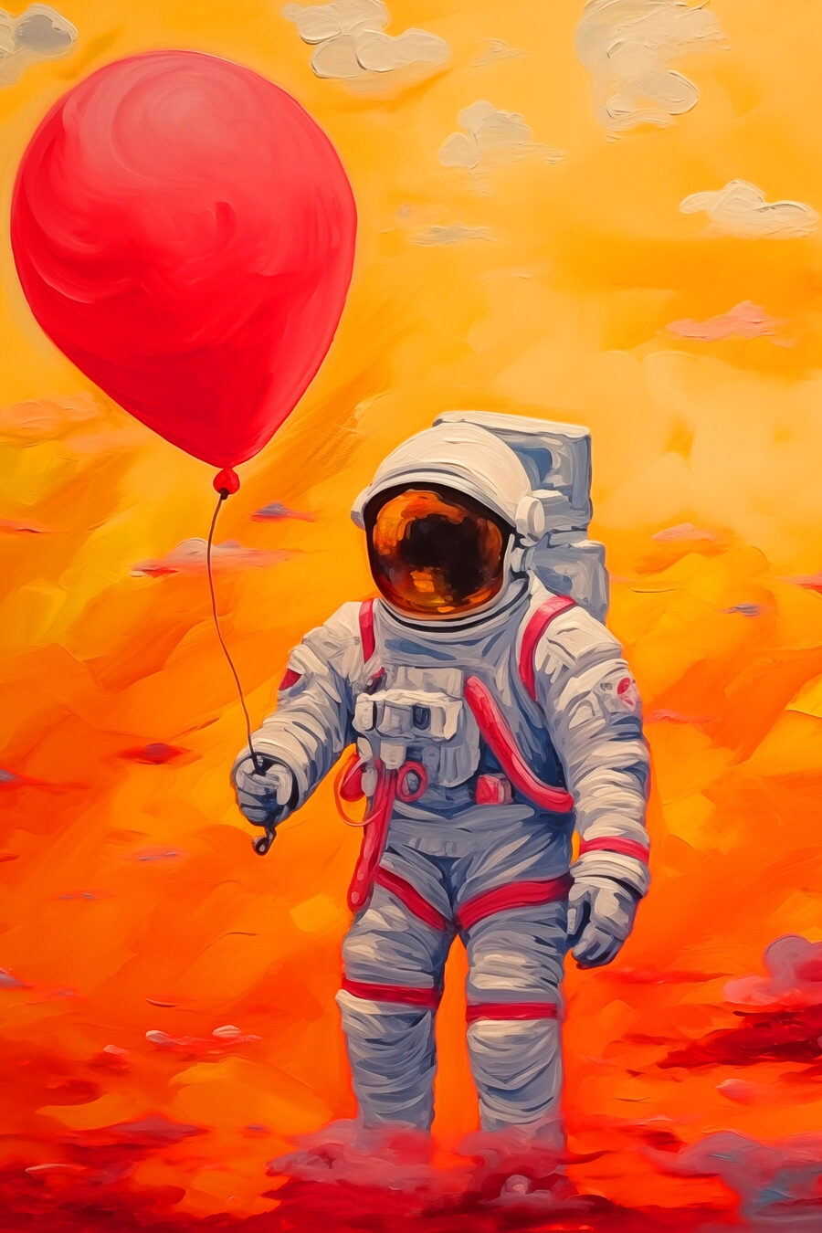 Un astronaute tenant un ballon