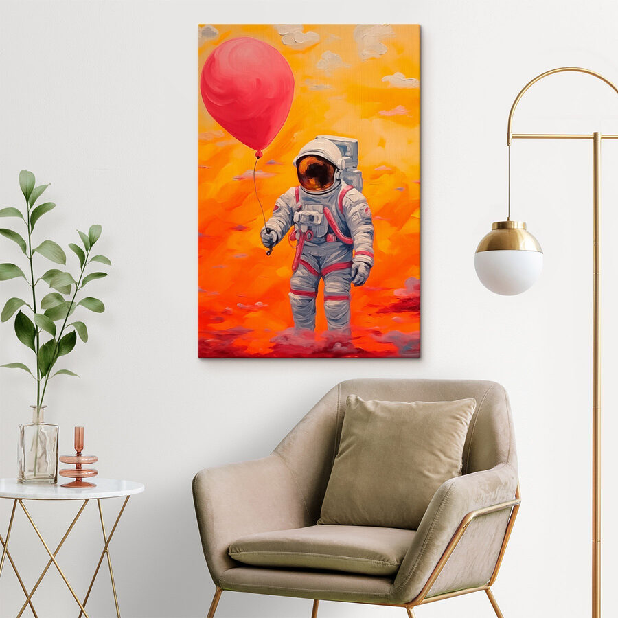 Un astronaute tenant un ballon