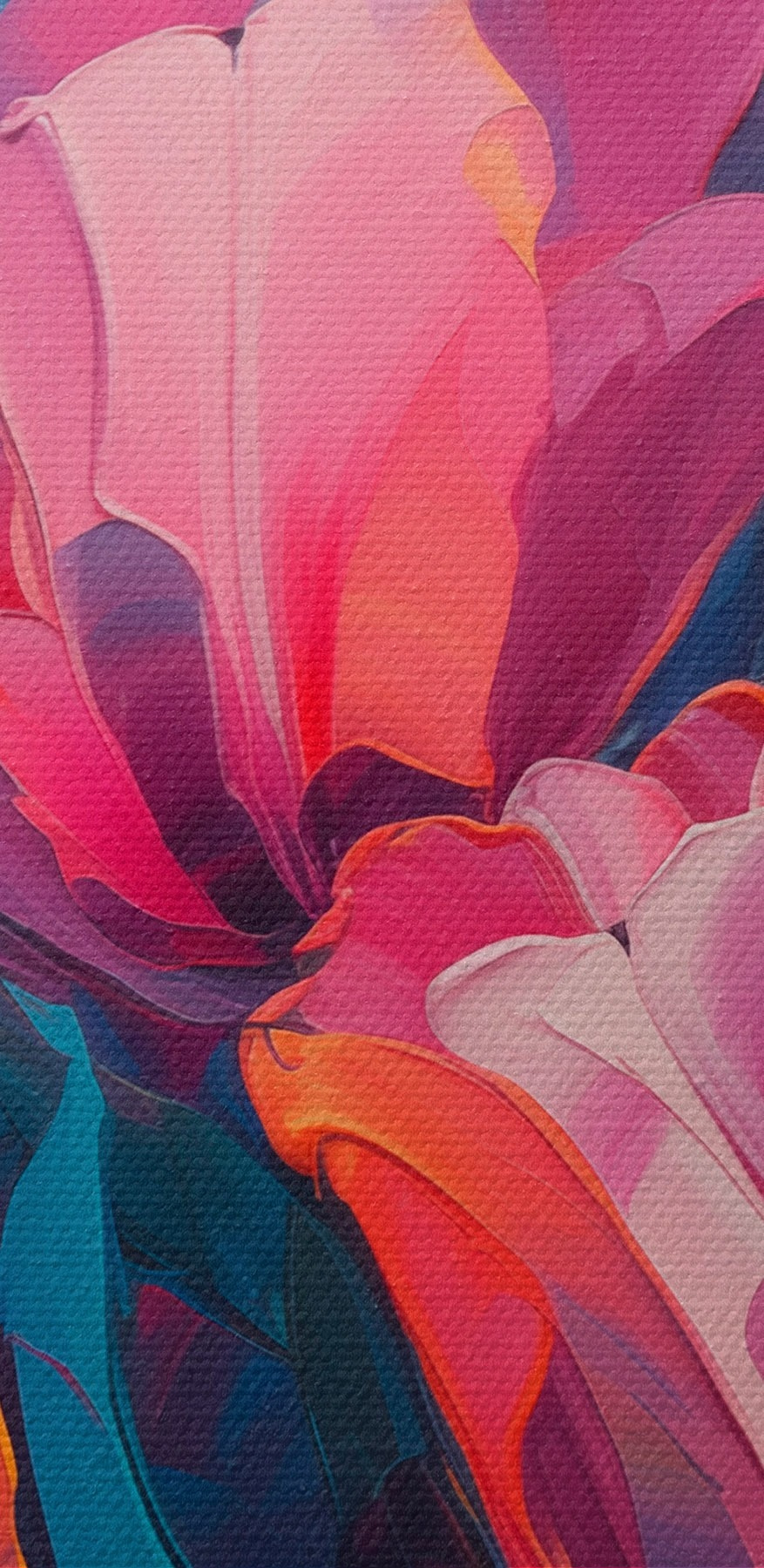 Peinture de fleurs sur fond bleu Peinture de fleurs sur fond bleu