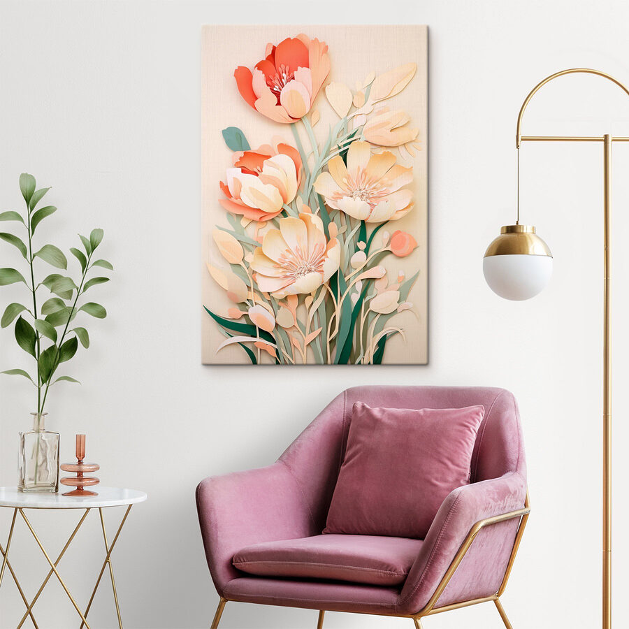 Papier découpé de fleurs