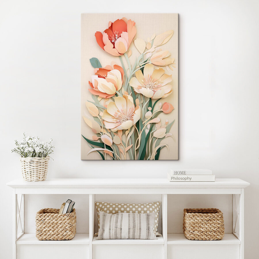 Papier découpé de fleurs