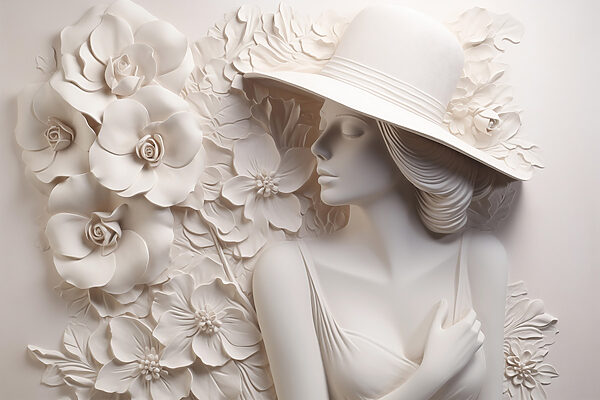 Statue d'une femme portant un chapeau Statue d'une femme portant un chapeau
