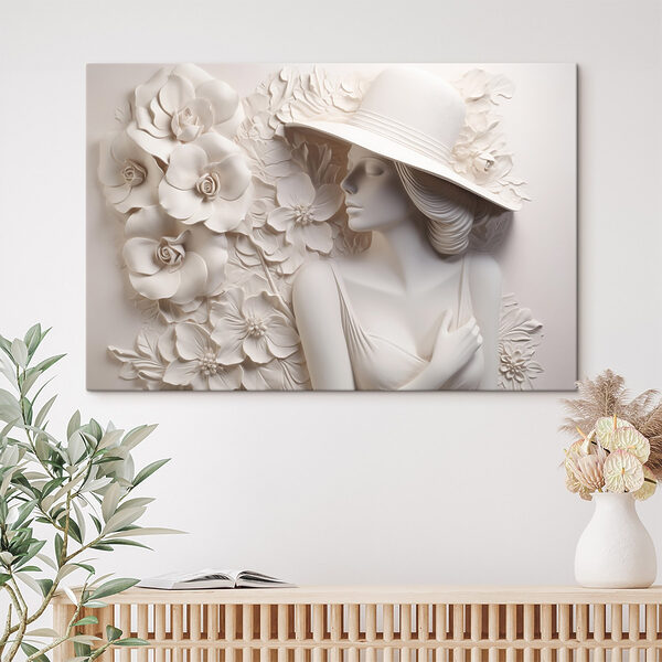 Statue d'une femme portant un chapeau Statue d'une femme portant un chapeau