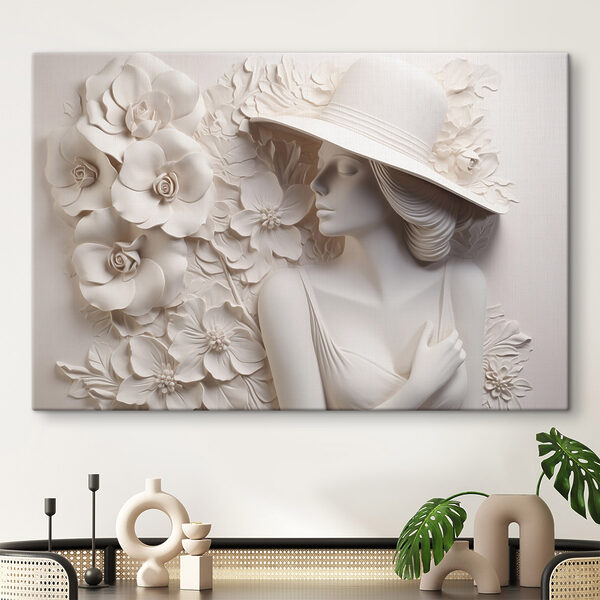 Statue d'une femme portant un chapeau Statue d'une femme portant un chapeau